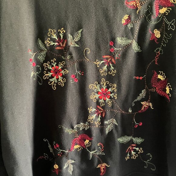 Christopher & Banks Year 2006 Womens Jacket Floral Embroidered Brown Size 2XL. - Picture 9 of 16